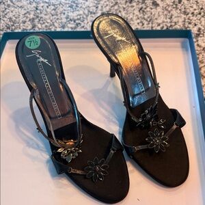 Giuseppe Zanotti Black Floral Heels
